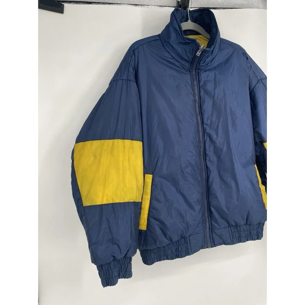 Vintage Pro Player Michigan Wolverines Reversible Puffer Jacket XL USA